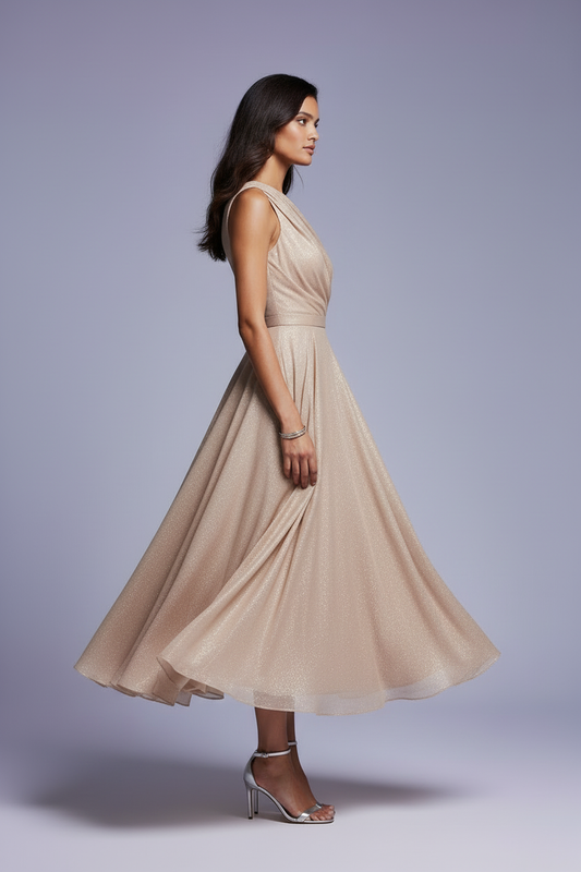 Beige Dress Side View