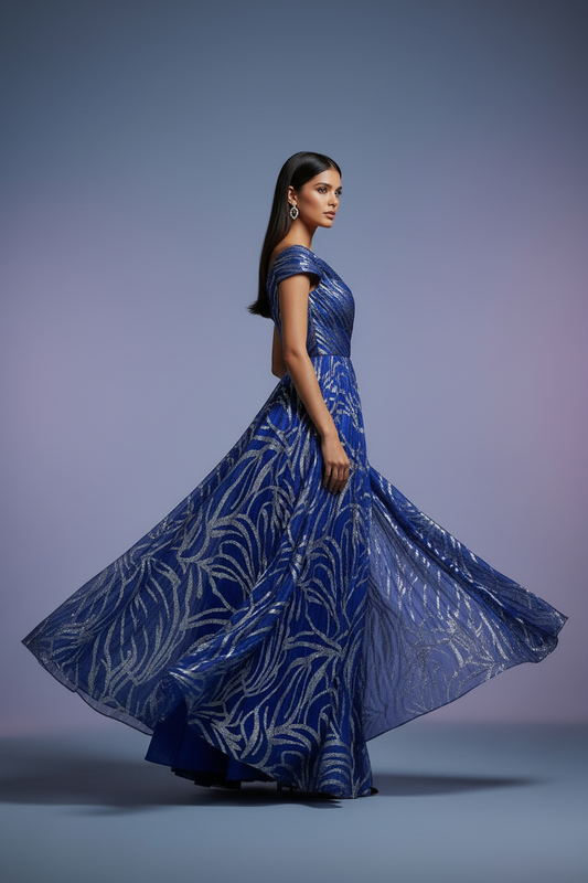 Embellished Evening Gown Side View