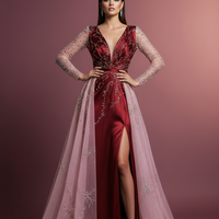 Burgundy Blush Pink Gown