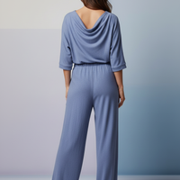Cowl Neck Jumpsuit Back View