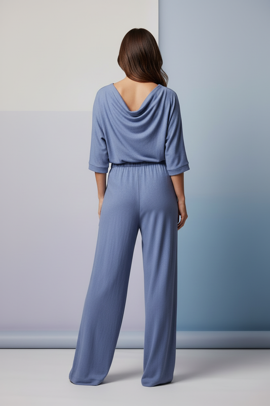 Cowl Neck Jumpsuit Back View