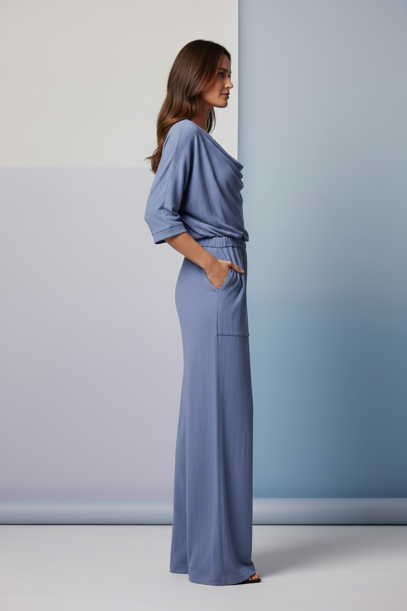 Cowl Neck Jumpsuit Side View