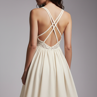 Cream White Dress Back View