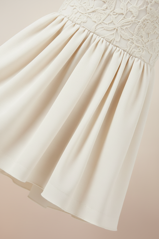 Cream White Dress Detail