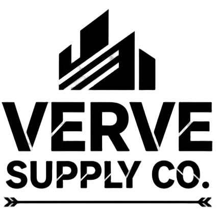 Logo of Verve Supply Co. with stylized mountain design on a white background