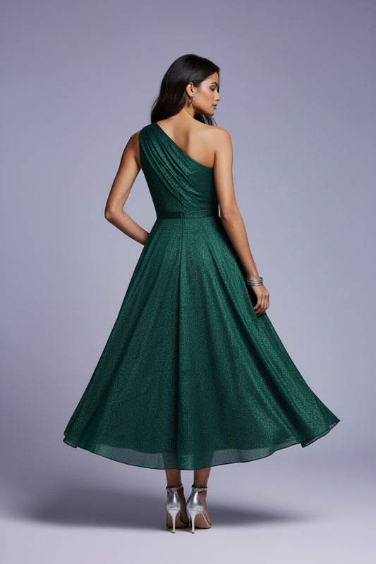 Dark Green Dress Back View