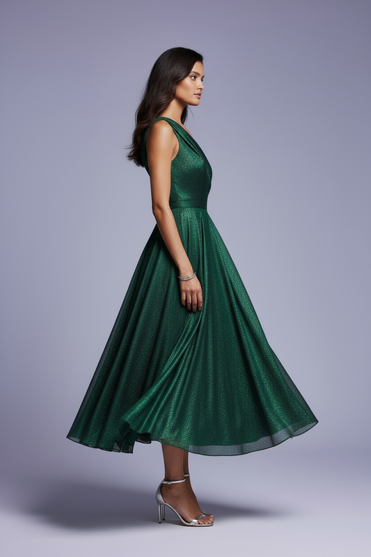 Dark Green Dress Side View