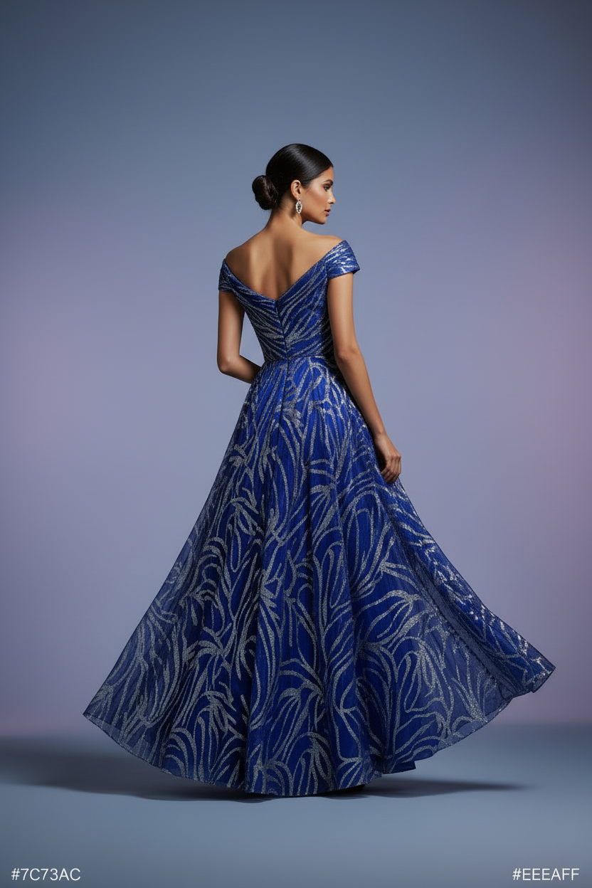 Embellished Evening Gown Back View