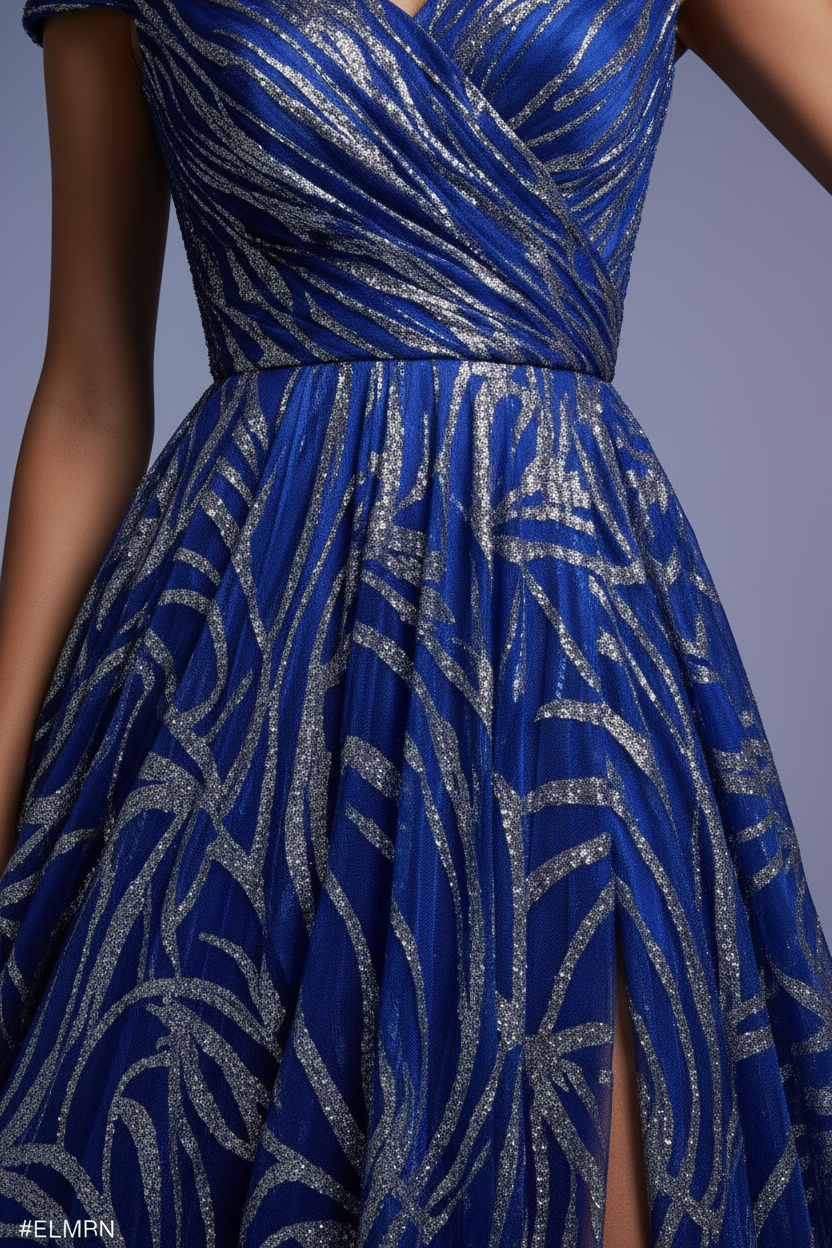 Embellished Evening Gown Detail Close-up