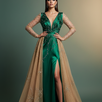 Emerald Green Champagne Gown