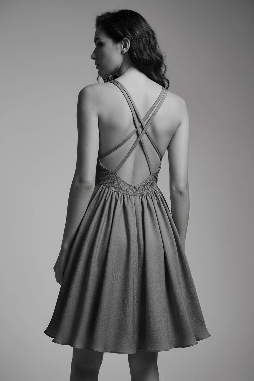 Gray Dress Back View