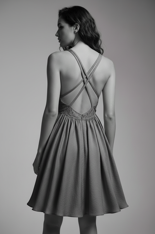 Gray Dress Back View