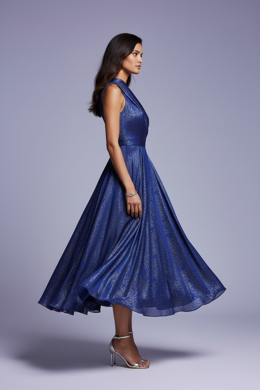 Side View Blue Dress