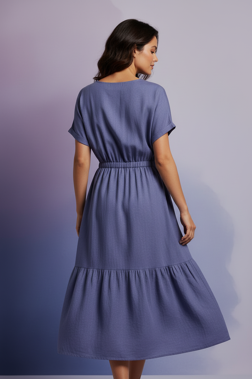 Tiered Midi Dress Back View