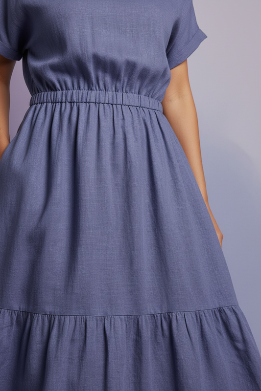 Tiered Midi Dress Detail Close-up