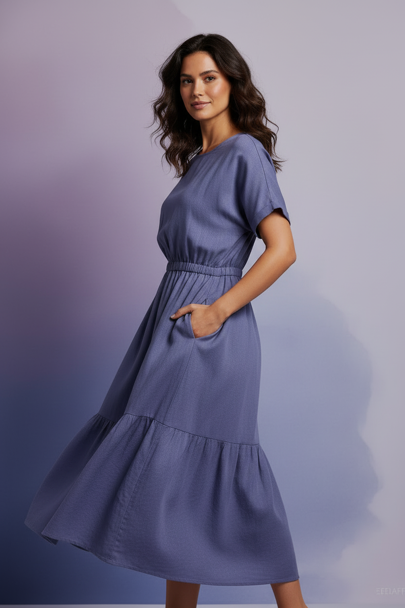 Tiered Midi Dress Side View