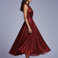 Wine Red Dress Side View